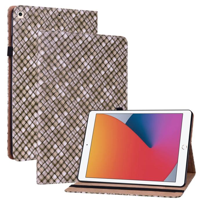 Bild 1, iPad 10.2 2019/2020/2021 Fodral Vävd Textur Brun