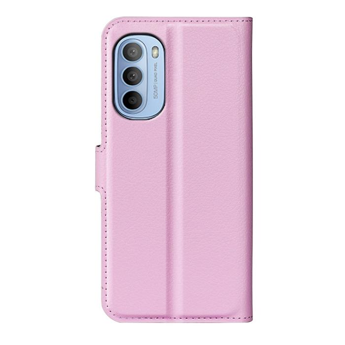 Bild 3, Motorola Moto G31 / G41 Fodral Litchi Textur Ljus Rosa