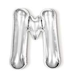 Bokstavsballong M 40 cm Silver