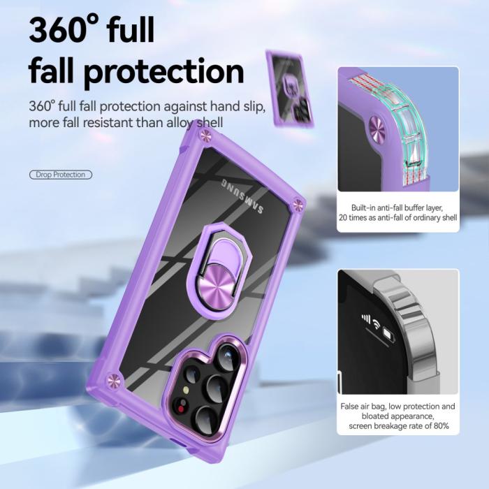 Bild 5, Galaxy S24 Ultra Skal Shockproof Ring Hybrid Lila