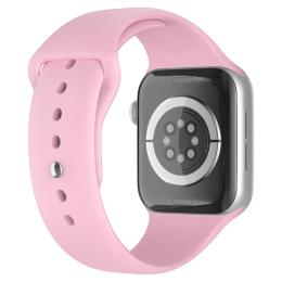 Apple Watch 42/44/45/49 mm Silikon Armband (M/L) Ljus Rosa