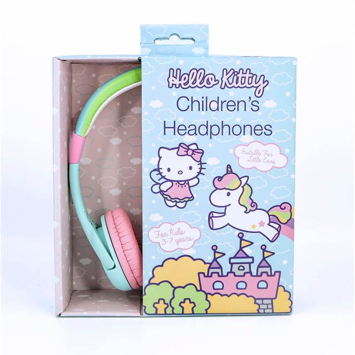 Bild 2, Hello Kitty Hörlur För Barn On-Ear Grön/Rosa Enhörning