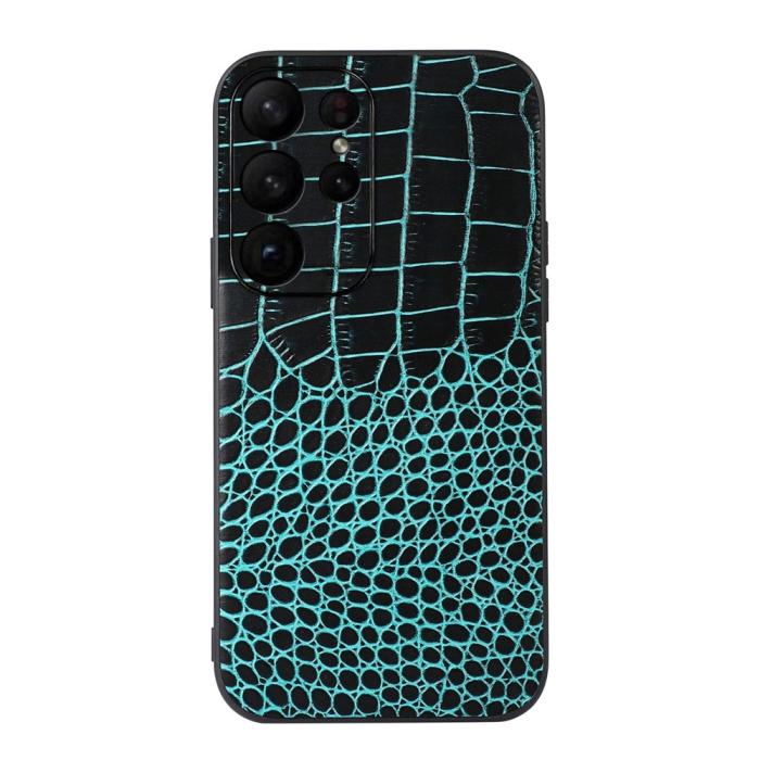 Bild 4, Samsung Galaxy S23 Ultra Skal Äkta Läder Krokodil Textur Brun
