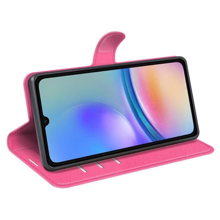 Bild 3, Samsung Galaxy A05s 4G Fodral Litchi Läder Rosa