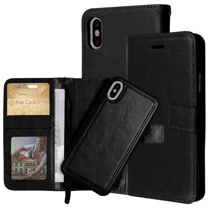 Bild 1, iPhone X/Xs - Fodral / Magnet Skal 2 in 1 - Välj Färg!
