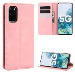 Samsung Galaxy S20 FE - Silkeslent Läderfodral - Ljus Rosa