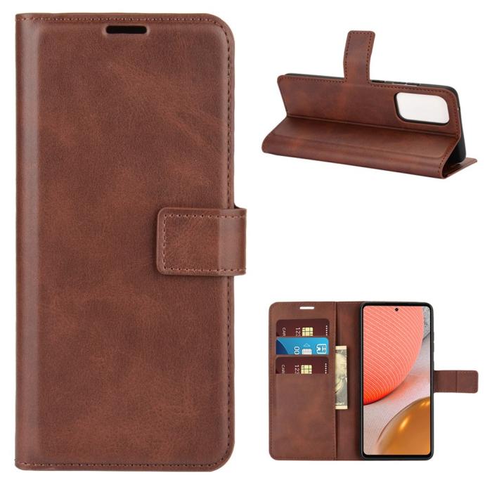 Bild 1, Samsung Galaxy A72 - Plånboksfodral - Brun