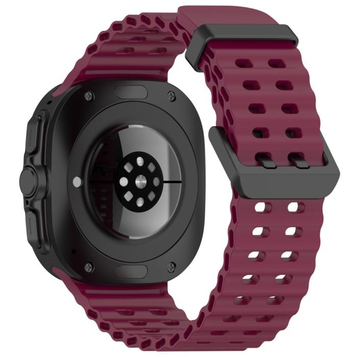 Bild 1, Galaxy Watch Ultra (2025) 47 mm Armband Wave Design Vinröd