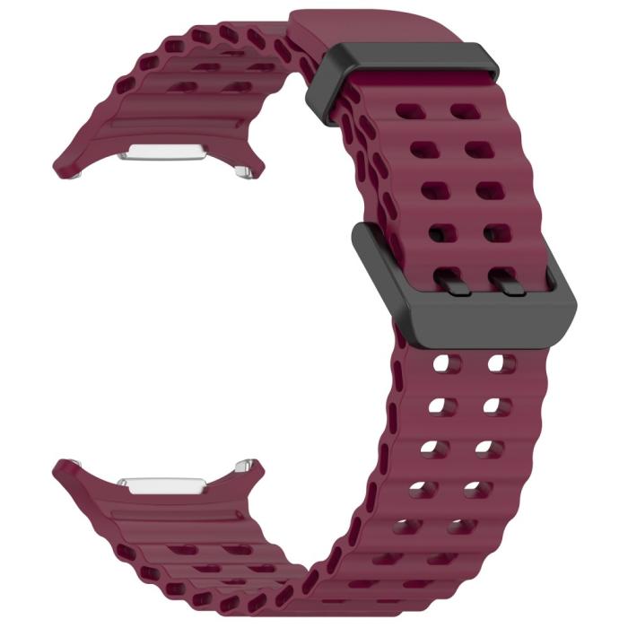 Bild 2, Galaxy Watch Ultra (2025) 47 mm Armband Wave Design Vinröd