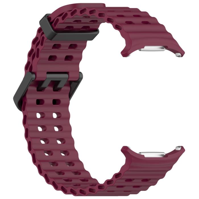 Bild 3, Galaxy Watch Ultra (2025) 47 mm Armband Wave Design Vinröd