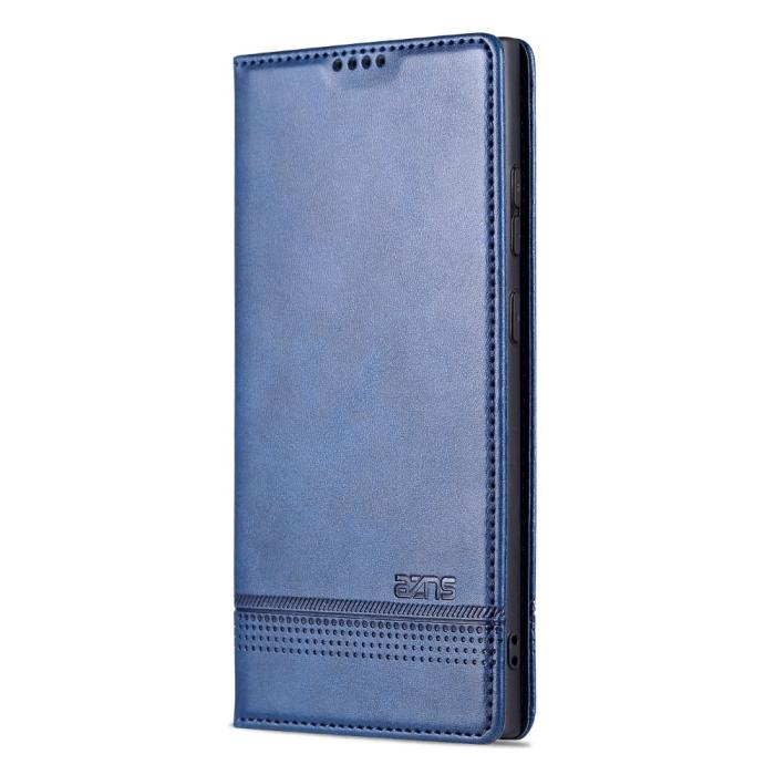 Bild 6, AZNS Samsung Galaxy S23 Ultra Fodral Flip Läder Blå