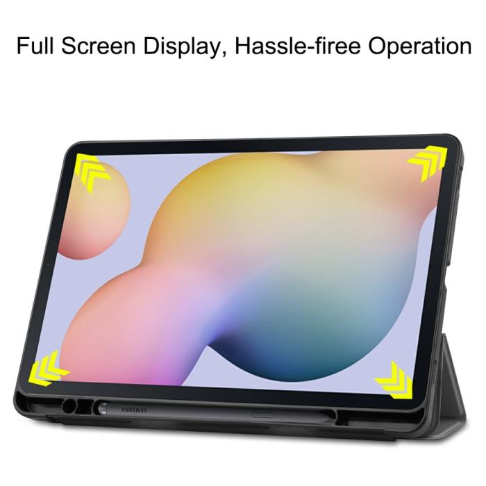 Bild 4, Samsung Galaxy Tab S7 / Tab S8 Fodral Tri-Fold Pennhållare Grå