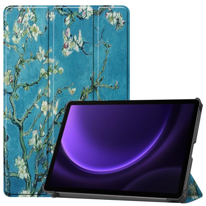 Bild 1, Samsung Galaxy Tab S9 FE Fodral Tri-Fold Läder Peach Blossom
