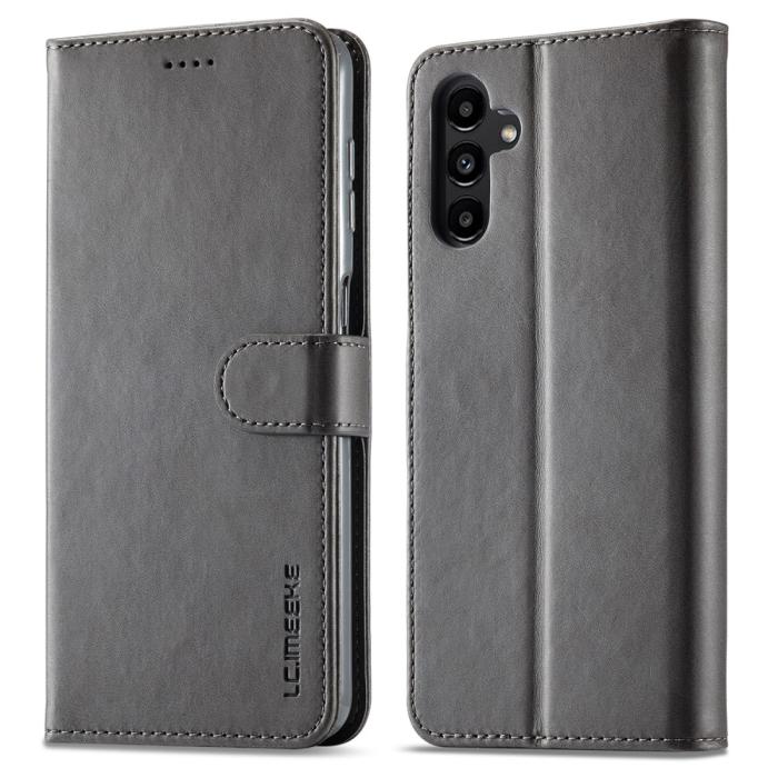 Bild 1, LC.IMEEKE Galaxy A15 4G/5G Fodral Läder Grå