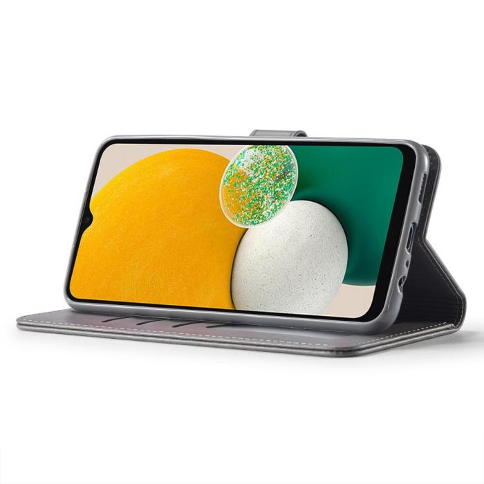 Bild 3, LC.IMEEKE Galaxy A15 4G/5G Fodral Läder Grå