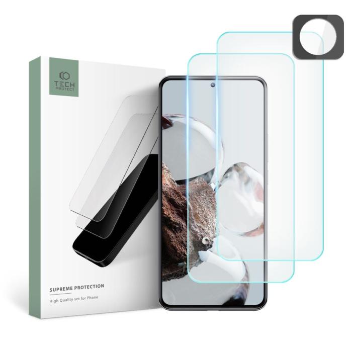 Bild 1, Tech-Protect Xiaomi 12T Pro 3-PACK Skärmskydd/Linsskydd