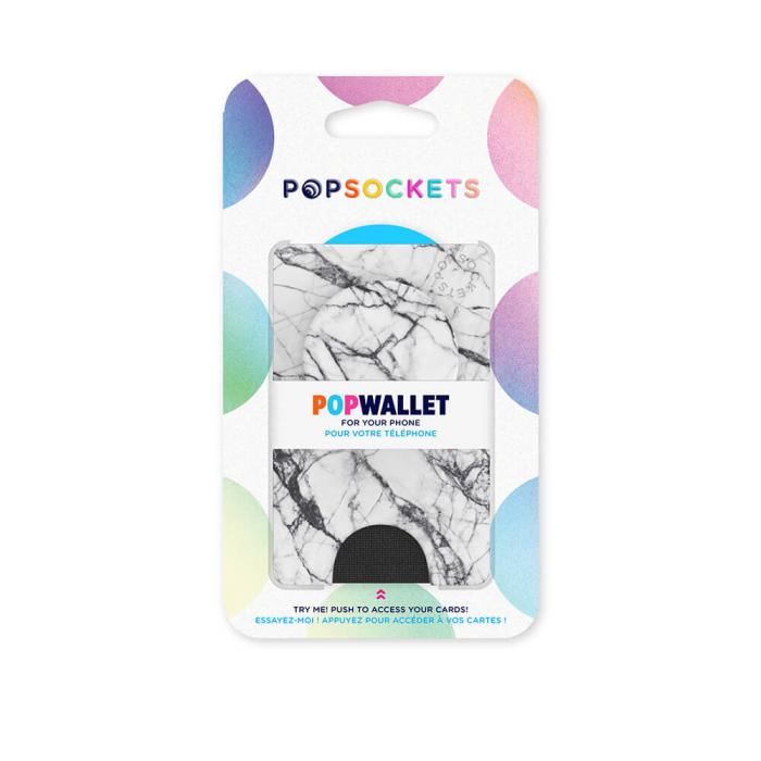 Bild 2, PopSockets PopWallet+ Avtagbar Mobil Plånbok Dove White Marble