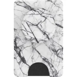 PopSockets PopWallet+ Avtagbar Mobil Plånbok Dove White Marble