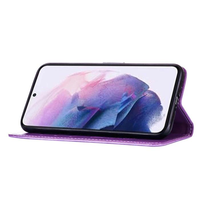Bild 3, Samsung Galaxy S23 Fodral Fjäril Tryck Lila