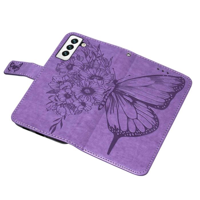 Bild 6, Samsung Galaxy S23 Fodral Fjäril Tryck Lila