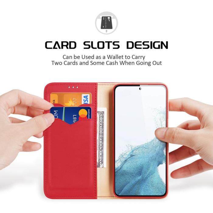 Bild 2, DUX DUCIS Samsung Galaxy S23 Fodral HIVO Äkta Läder Röd