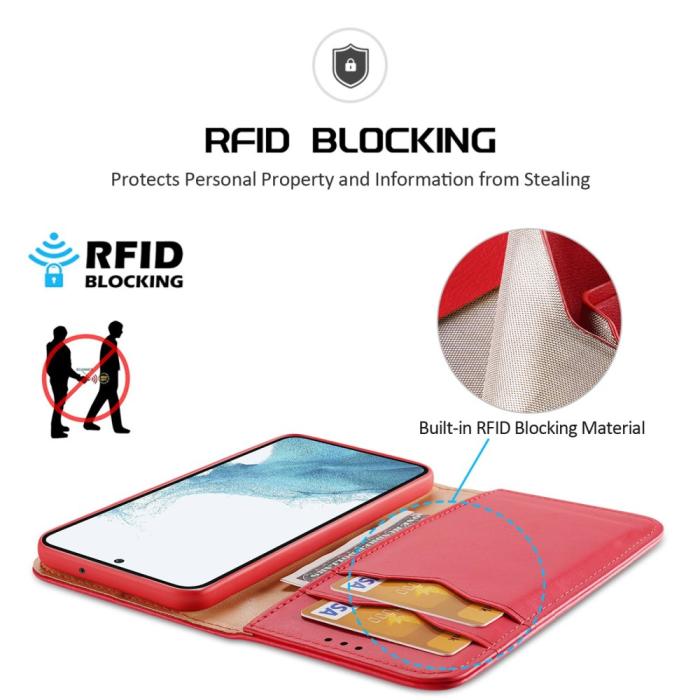Bild 3, DUX DUCIS Samsung Galaxy S23 Fodral HIVO Äkta Läder Röd