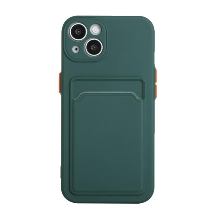 Bild 2, iPhone 13 Mini Skal Med Kortfack Mörk Grön