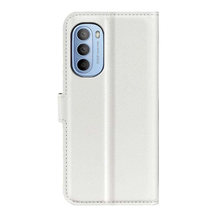 Bild 3, Motorola Moto G31 / G41 Fodral Litchi Textur Vit