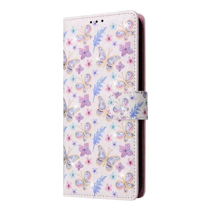 Bild 6, Samsung Galaxy A57 5G Fodral RFID Läder Fjärilar/Blommor