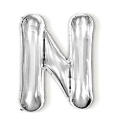 Bokstavsballong N 40 cm Silver