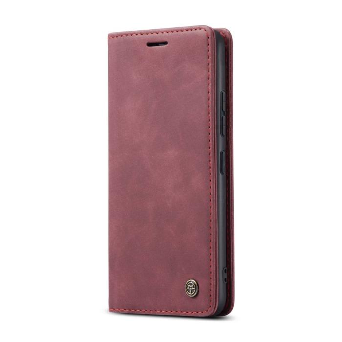 Bild 2, CASEME Xiaomi 14T Pro Fodral Flip Läder Vinröd