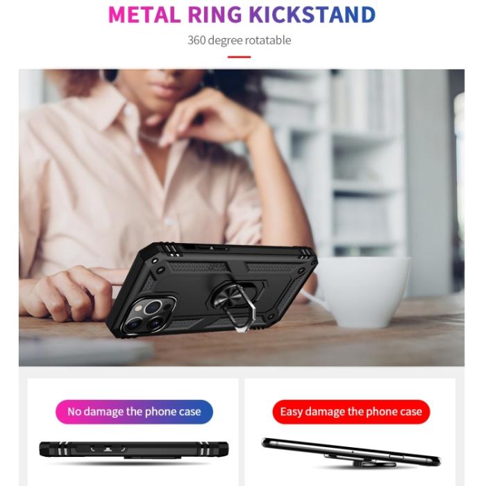 Bild 3, iPhone 14 Pro Skal Hybrid Armor Ring Svart