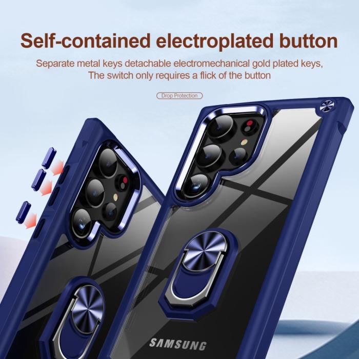 Bild 6, Galaxy S24 Ultra Skal Shockproof Ring Hybrid Blå