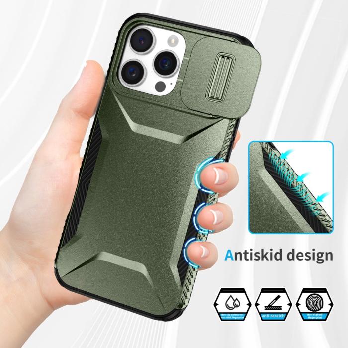 Bild 4, iPhone 16 Pro Skal CamShield Hybrid Grön