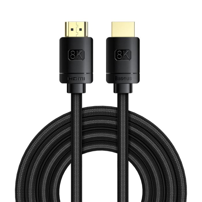 Bild 1, Baseus 3m 8K 60Hz HD HDMI - HDMI 2.1 Nylon Kabel Svart
