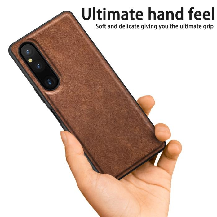 Bild 2, Sony Xperia 1 V Skal Retro Läder Brun