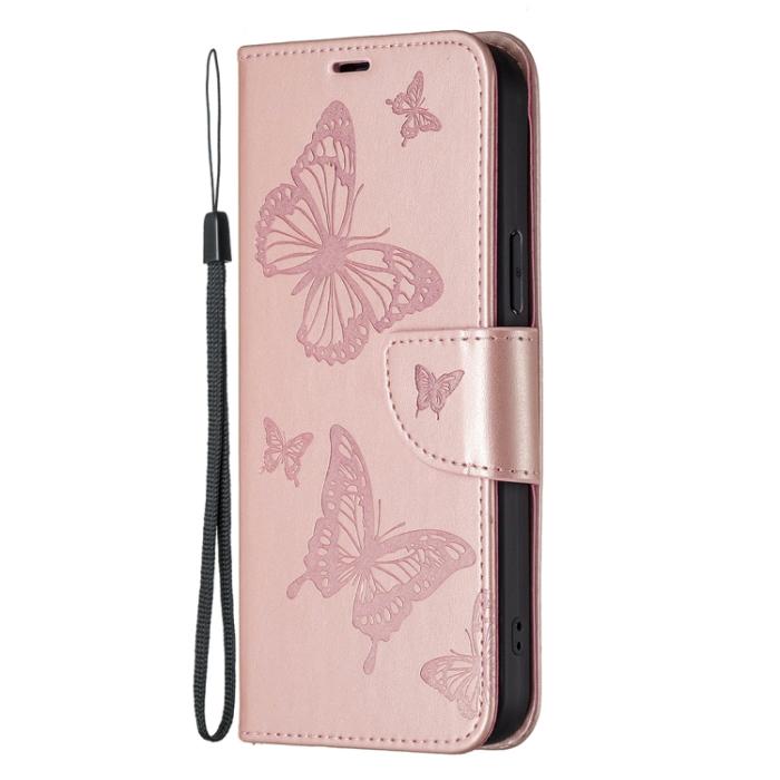 Bild 2, Xiaomi 13 Lite 5G Fodral Med Fjäril Tryck Roséguld