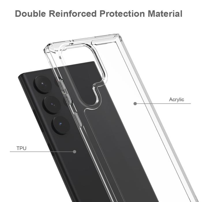 Bild 3, Samsung Galaxy S23 Ultra Skal Shockproof Akryl/TPU Transparent