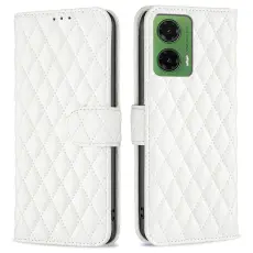 Motorola Moto G35 5G Fodral Diamond L&auml;der Vit
