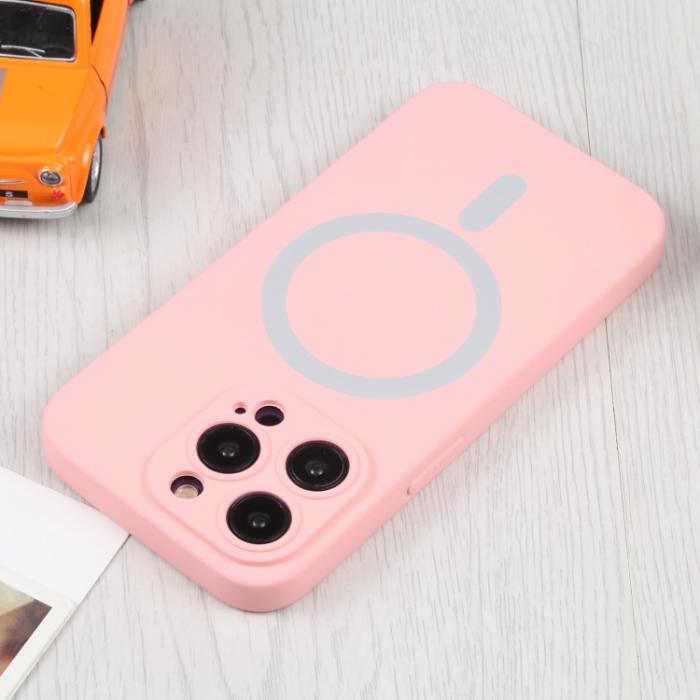 Bild 4, iPhone 15 Pro Skal MagSafe Liquid Silikon Rosa