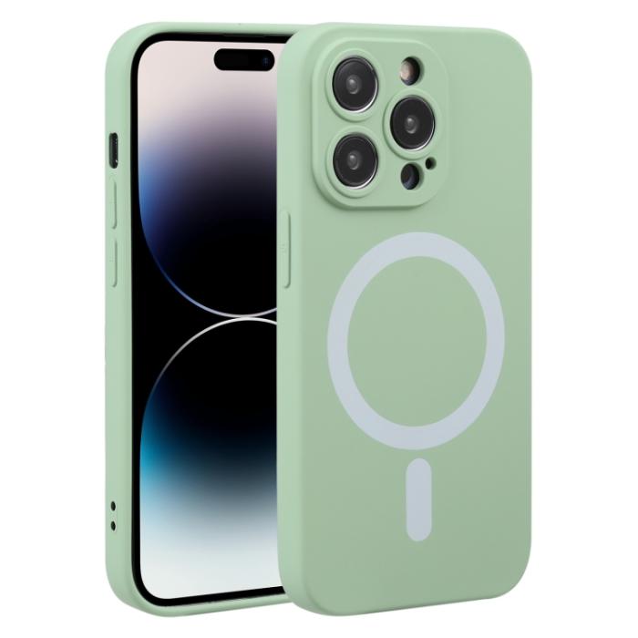 Bild 1, iPhone 15 Pro Skal MagSafe Liquid Silikon Grön