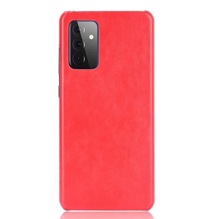 Bild 2, Samsung Galaxy A72 - Litchi Läderbelagt Skal - Röd