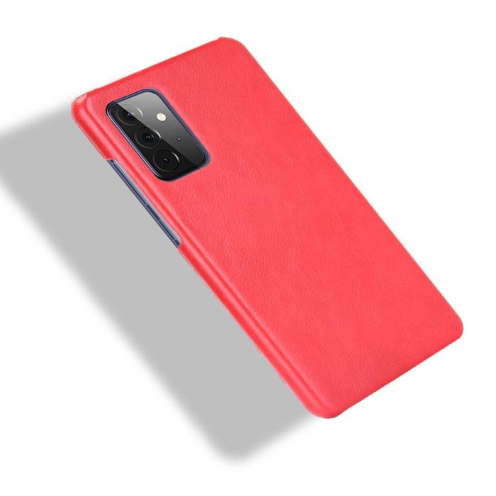 Bild 4, Samsung Galaxy A72 - Litchi Läderbelagt Skal - Röd