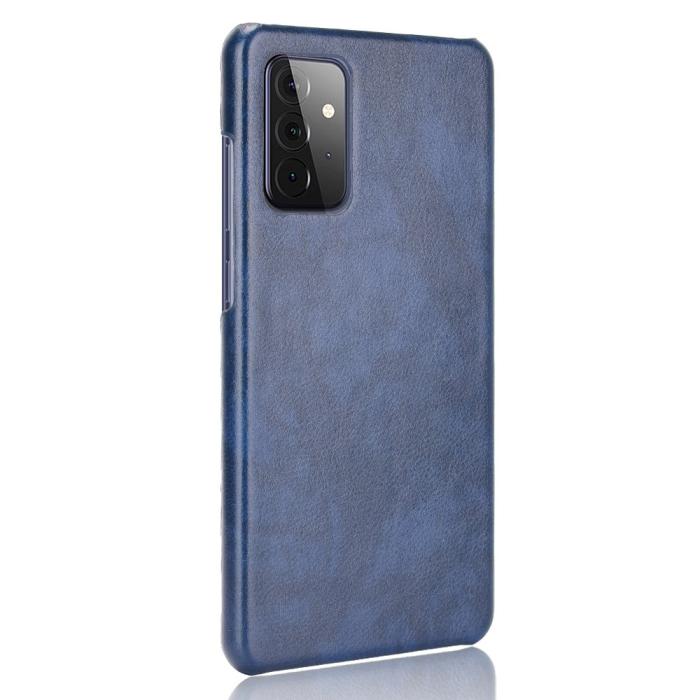Bild 3, Samsung Galaxy A72 - Litchi Läderbelagt Skal - Blå