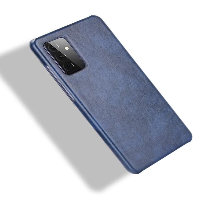 Bild 4, Samsung Galaxy A72 - Litchi Läderbelagt Skal - Blå