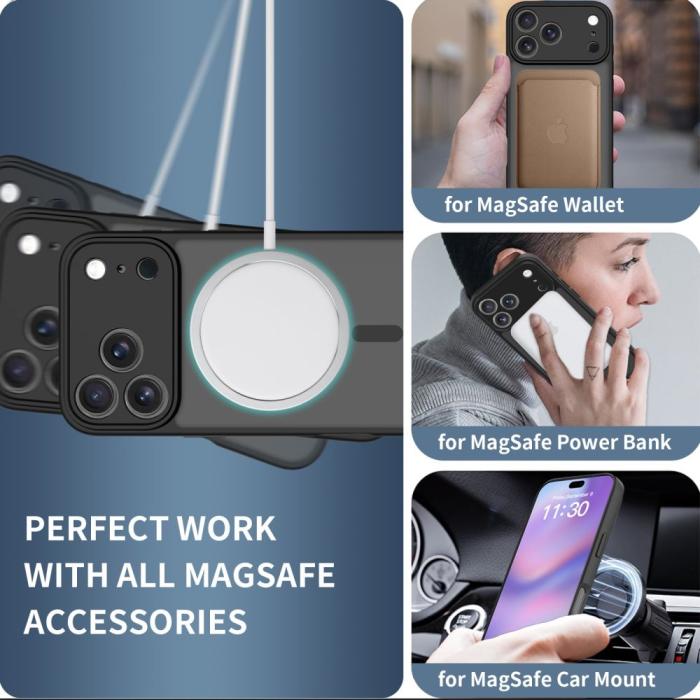 Bild 4, Tech-Protect iPhone 17 Pro Max Skal MagSafe BasicMag Matt Svart