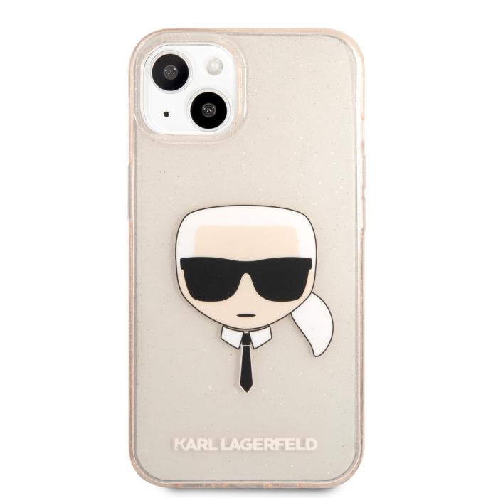 Bild 2, Karl Lagerfeld iPhone 13 Mini Skal TPU Full Glitter Guld