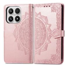 Xiaomi 17 Fodral L&auml;der Mandala Ros&eacute;guld