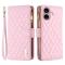 iPhone 16 Plus Fodral Diamond Multifunktionell Rosa