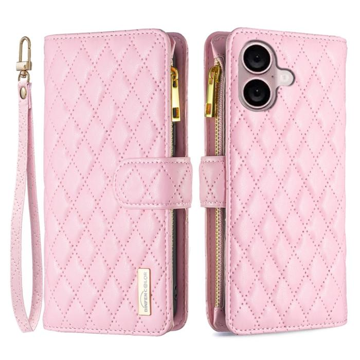 Bild 1, iPhone 16 Plus Fodral Diamond Multifunktionell Rosa
